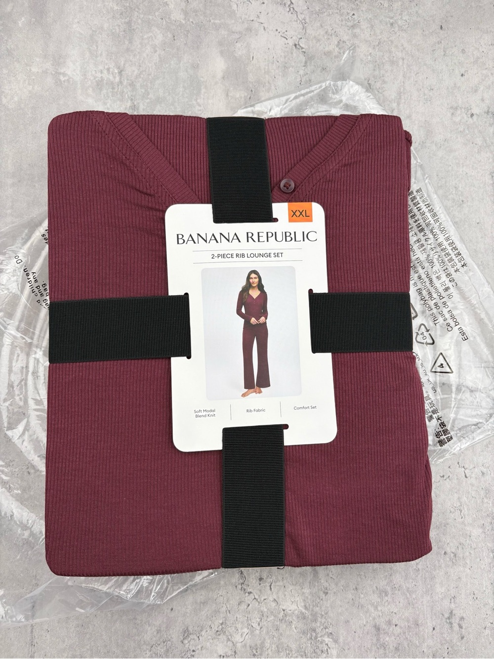Banana Republic Womens Rib Lounge Set XXL 2pc Soft Modal Blend Red Maroon NEW
